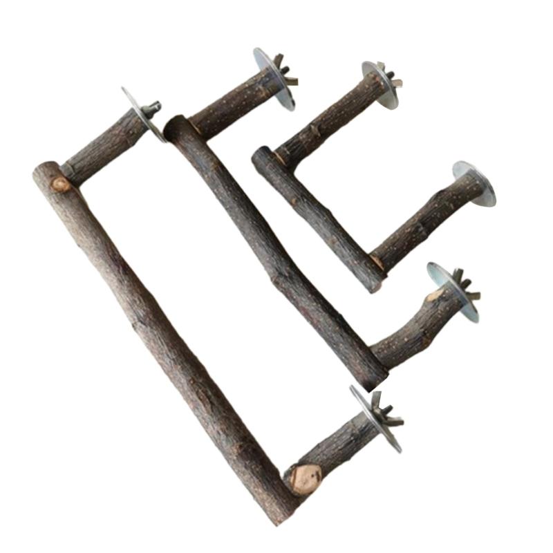 Bird Perch Wood Stand Natural Wood Stick Standing Climbing Bar Paw Grinding Toy for Birds Cage Accessories U-Shape
