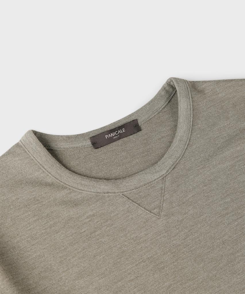 PANICALE Khaki Soft Jersey Long Sleeve T-Shirt