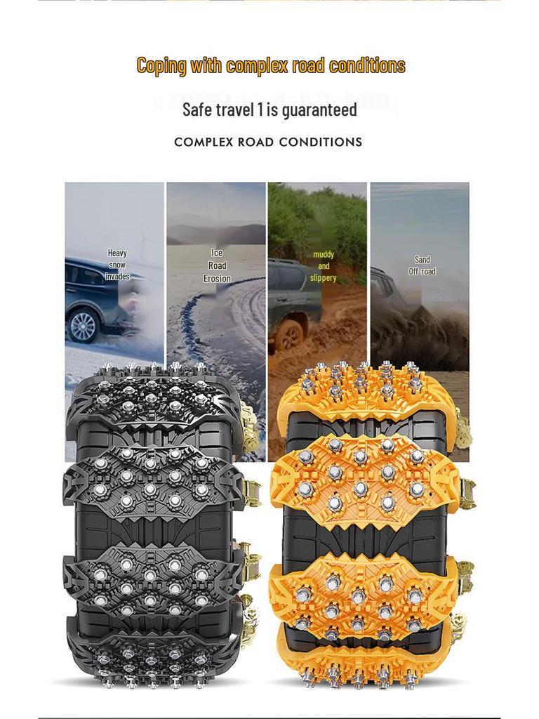 Universal Car Anti-Skid Chains for Sedans & SUVs - Winter Snow & Ice Protection