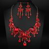 European and American Luxury Exaggerated Temperament Rhinestone Large Necklace Earrings Set Bridal Dress Banquet Accessories