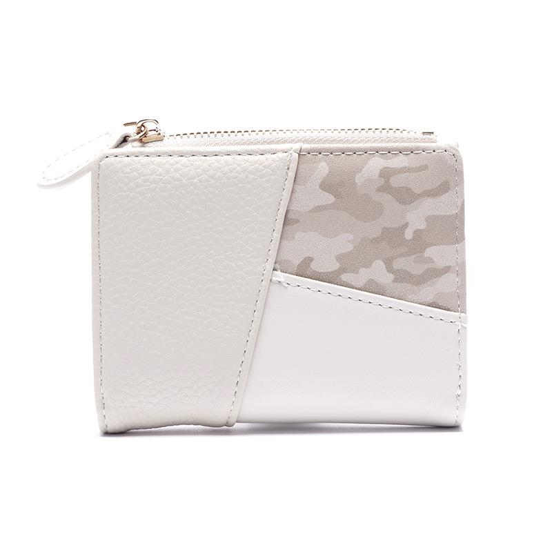 New Color Spliced Change Bag Short, Fashionable Multi-card Zipper Wallet, Short Wallet Lady