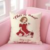 Cute Girl Funy Abstract Art  Cushion Cover Linen Pillowcase Cover Soft Decor for Sofa Home Room