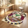 Floral Garden Theme Crystal Velvet Rug Personalized Custom Name Text Soft Floor Mat Home Decor