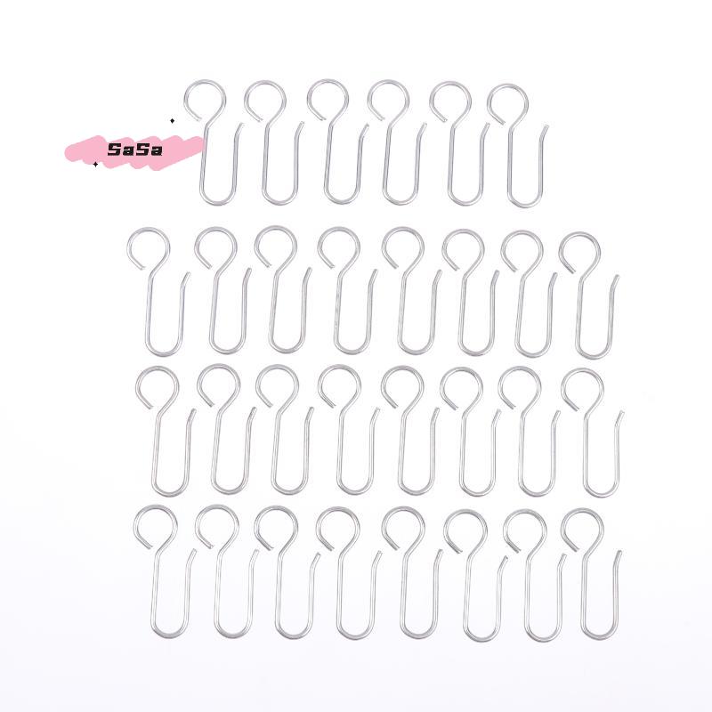 S-30Pcs Handy Curtain Accessories Metal Curtain Track Install Hooks S Shaped Metal Ceiling Shower Curtain Decoration Hooks