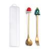 Christmas Cartoon Snowman Spoon & Fork Set - Cute Dessert Cutlery Gift