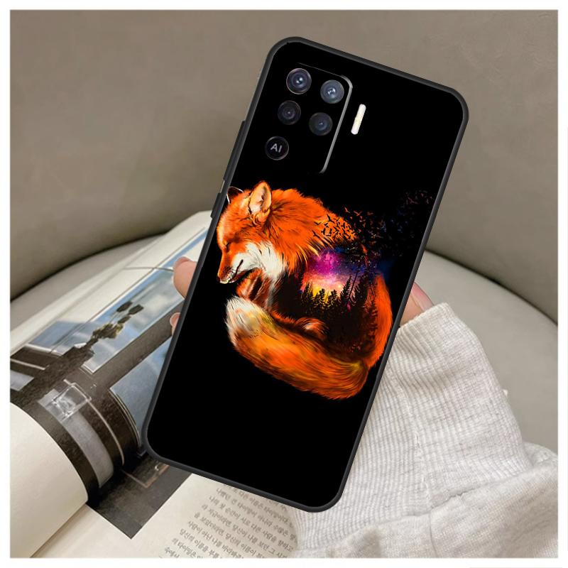 Watercolor Painting The Fox For OPPO A53 A5 A9 2020 A96 A76 A16 A54 A74 A94 A58 A78 A98 A52 A72 A15 A17 A57 A77 A79 Case