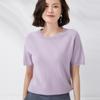 Women's Knitted Short Sleeve Spring/Summer Pullover Sweater - Round Neck, Lightweight, Half Sleeve.