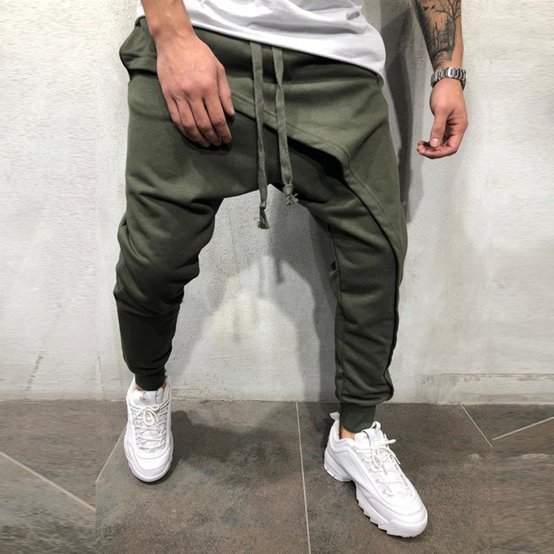 Layered Hip Hop Slim Fit Joggers with Drawstring - Casual Long Pants for Men & Youth