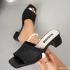 Women's Plus Size Mid Heel Slippers 2025summer New High Heels Party Shoes Comfortable Slippers Sandals Fashionable Women's Shoes