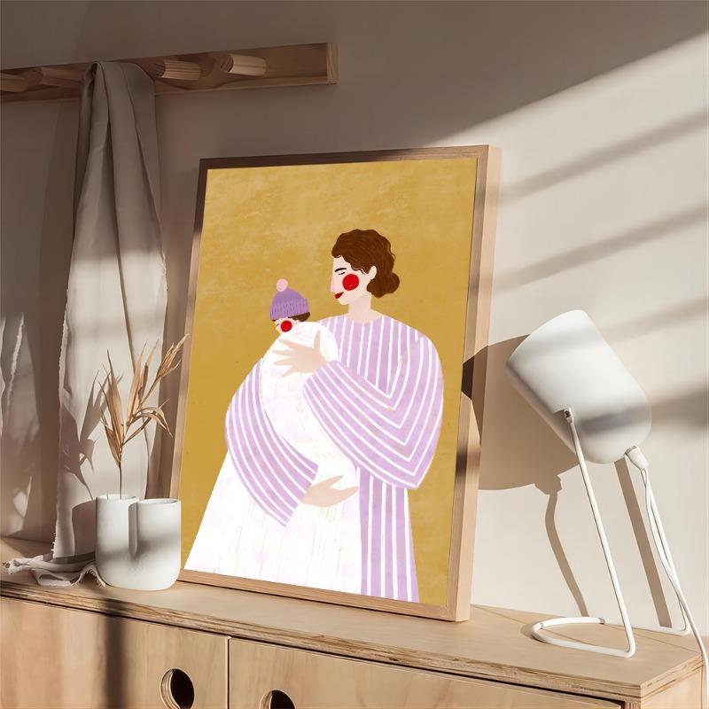 Fashion Girl Retro Sticker Poster Wall Art Home Decoration White Paper Print Art Poster Wall Sticker