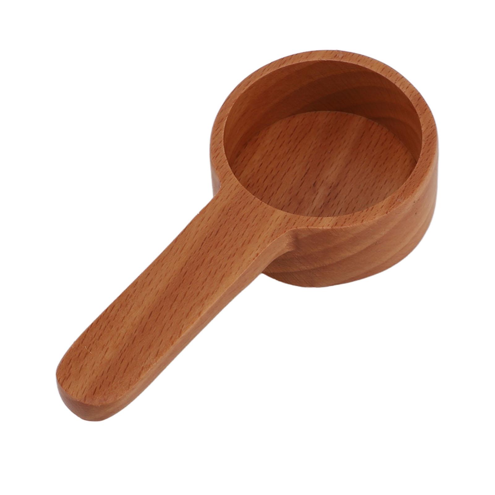Coffee Measuring Scoop Multifunctional High Accuracy Exquisite Durable Wooden Coffee Spoon for Home Kitchen Supplies Short Log Color