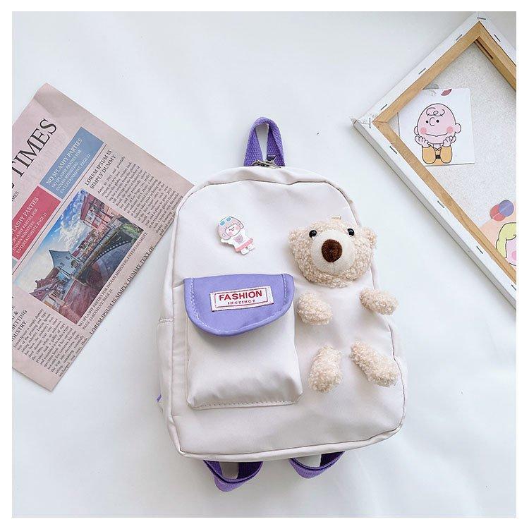 

Милый детский школьный рюкзак 2024 года, новый детский трендовый рюкзак с изображением медведя, рюкзак для начальной школы белый