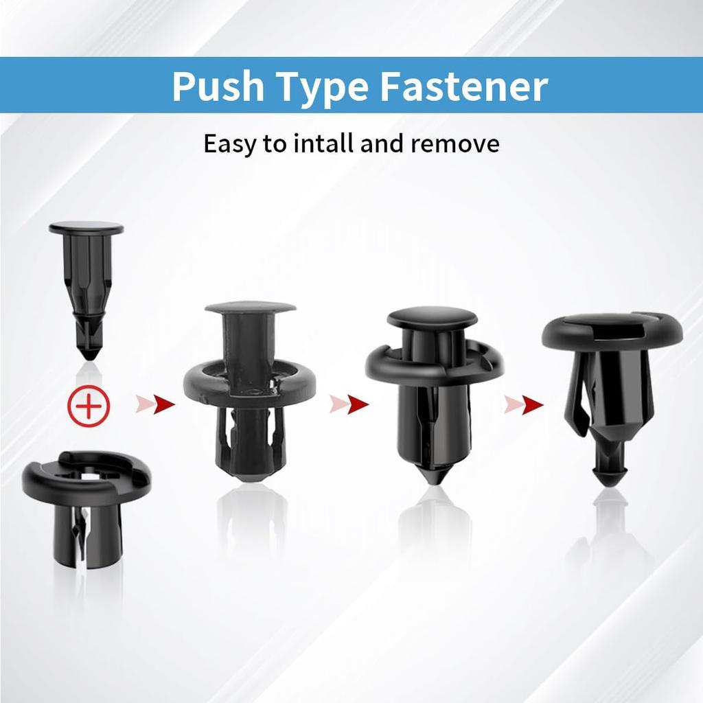 Honda 20Pcs Fender Liner Clips, 10mm Black Nylon Push-Type Retainer Clips for CR-V, Accord, Civic, Acura 91503-SZ3-003