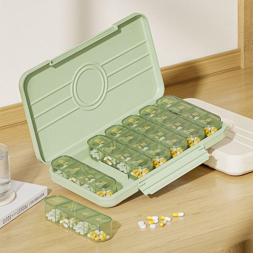 Portable Medicine Storage Containers A Week Sealed Pill Case Pill Dispenser Box  Outdoor