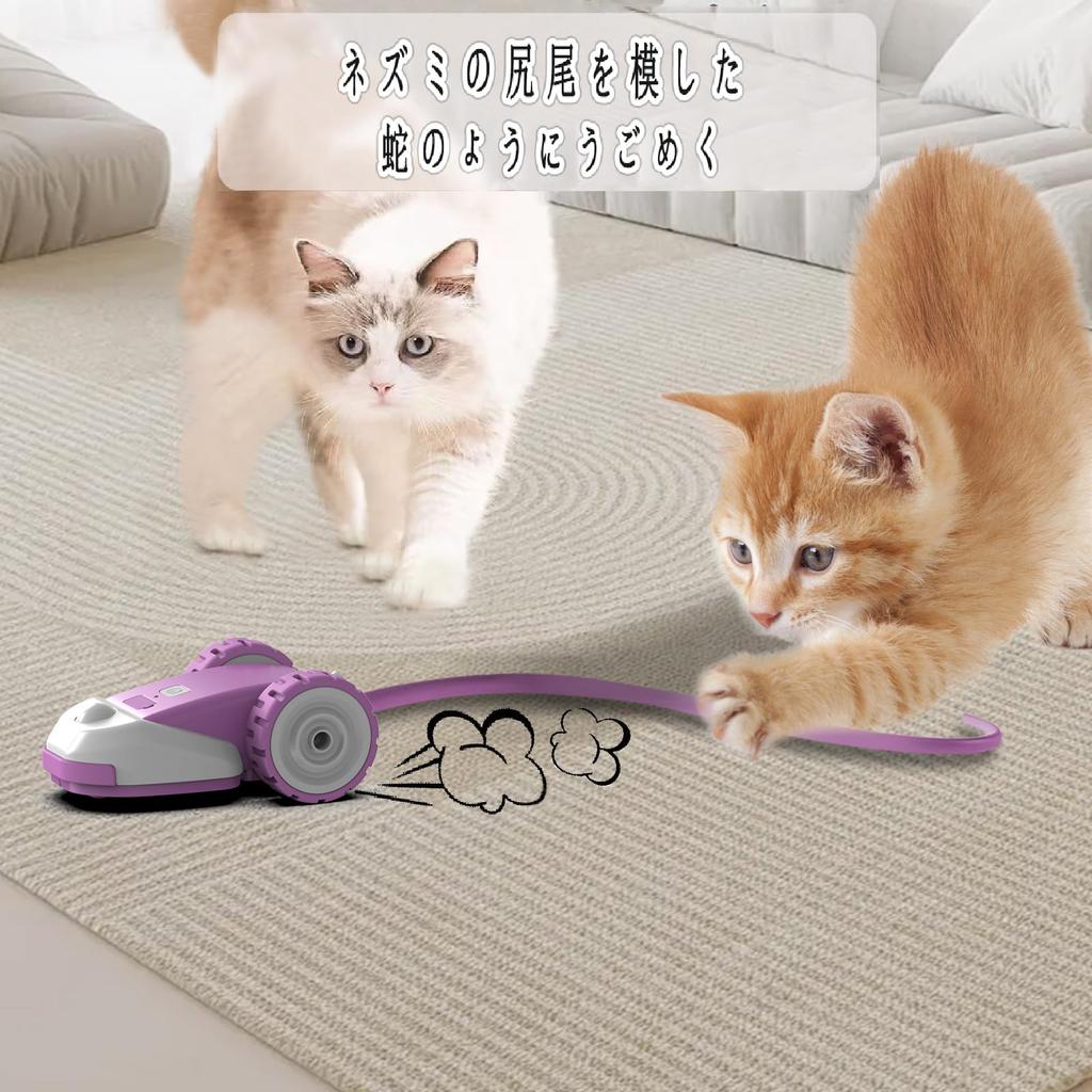 Anpromee Cat Toy Electric Mouse Toy Eve Toy Pet Toy USB Rechargeable Avoid Obstacles 2 Speed Adjustment Cat Soothing Feather Toy Standby Touch Start