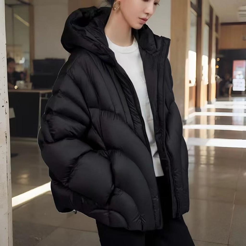 Big-name high-end down jackets for women's new hooded loose thickened puffs premium soft bread clothes winter