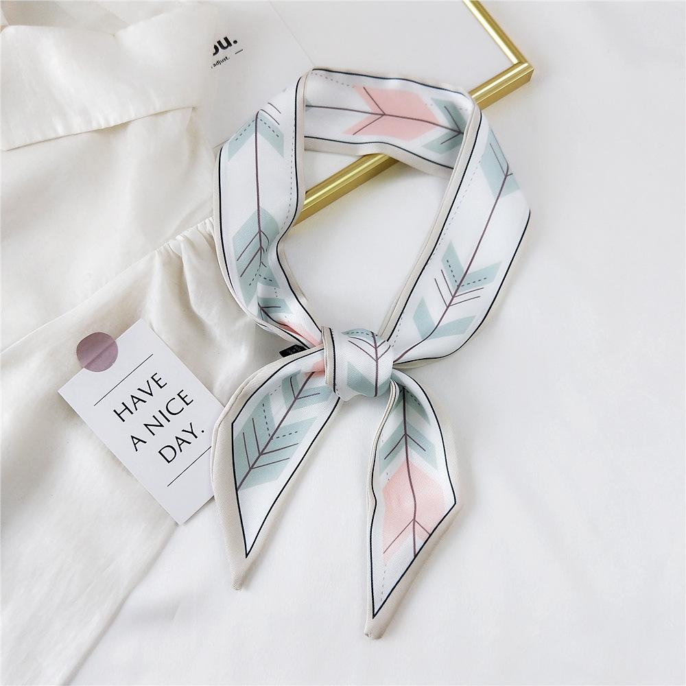 Decorative Simple Texture Silk Scarf Women'S New Style Spring And Autumn Summer Fashion Versatile Headscarf Work Scarf