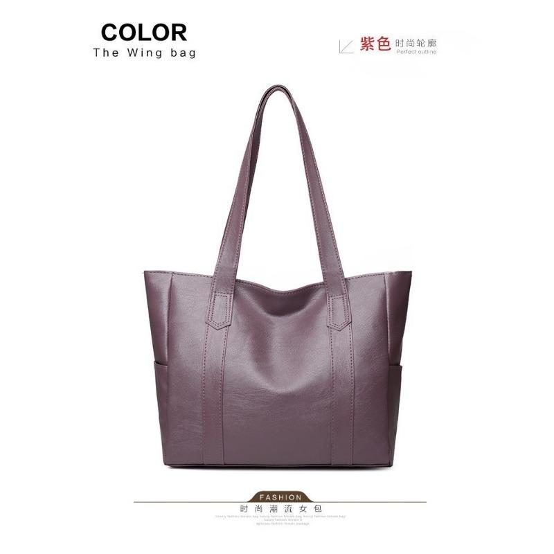 Big Bag Women's 2 Fashionable Large-capacity Women's Bags Atmospheric Simple Handbags Soft Leather Texture Tote Women's Bags