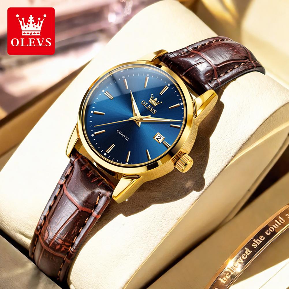 OLEVS Brand New Fashion Womens Watches Top Brand Luxury Leather Waterproof Date Quartz Watch for Women Clock Relogio Feminino