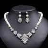 2026 New European and American Pearl Necklace Earrings Two-piece Set Bridal Light Luxury Niche High-end Design Sense