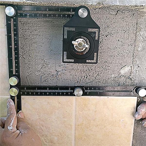 Wielokątna linijka pomiarowa ze stopu aluminium Sześcio-składana linijka Metalowe narzędzie do stolarki dziurkacza