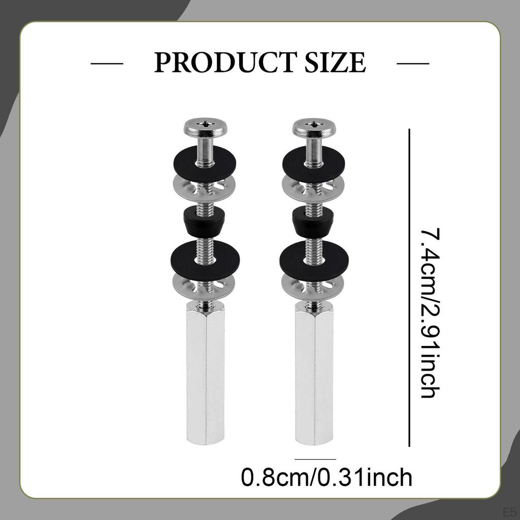 2Pcs Toilet Tank Screw Long Nut Easy To Install Replaces Rubber Washers Bolts for