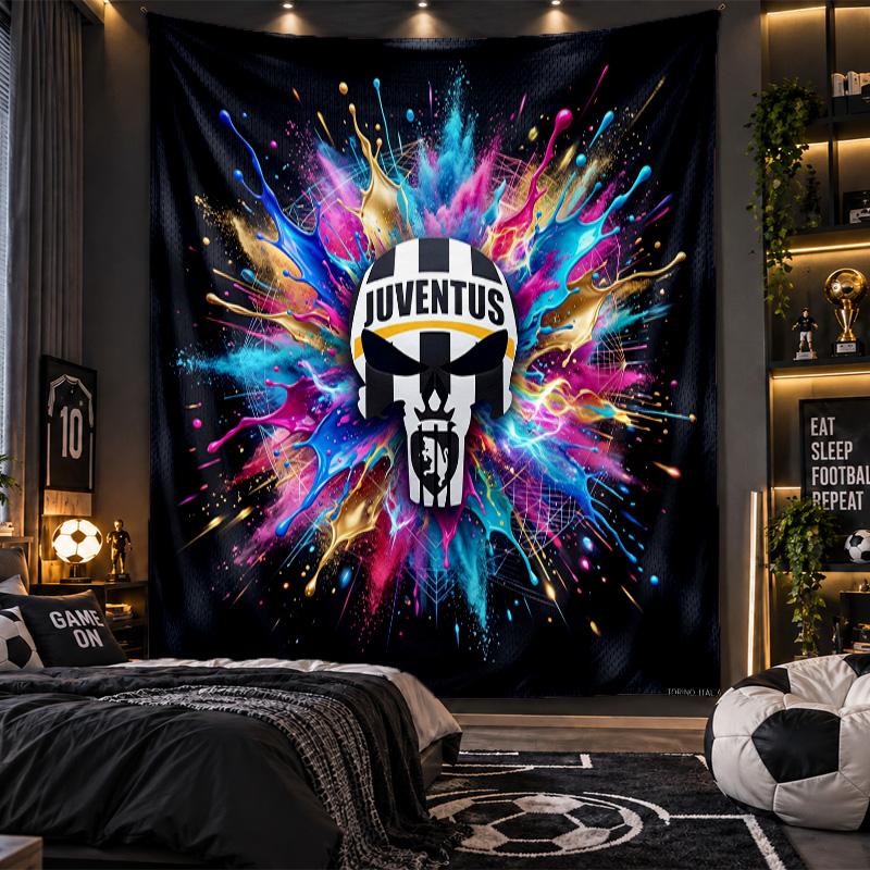 Arazzo da Appendere a Parete Tessuto Stampato Juventus FC per Soggiorno Camera da Letto Decorazione per la Casa