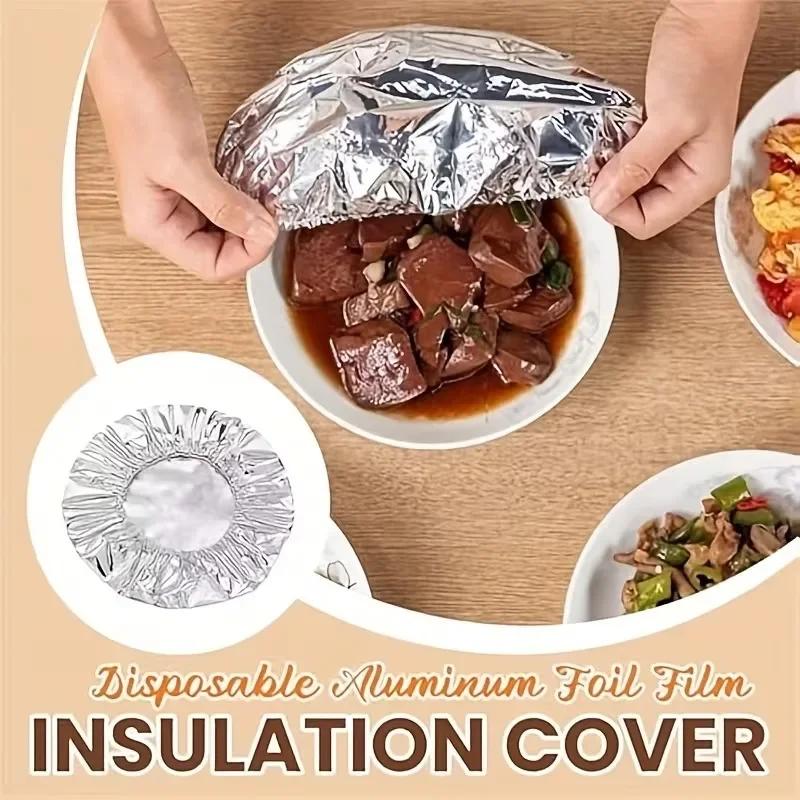 Reusable Aluminum Foil Food Cover Heat Insulation Adjustable for Bowls Plates Microwave Oven SafeDurable Food Safe for Meal Prep