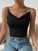 Women's Solid Color Lace Sleeveless Camisole Belly Button Top