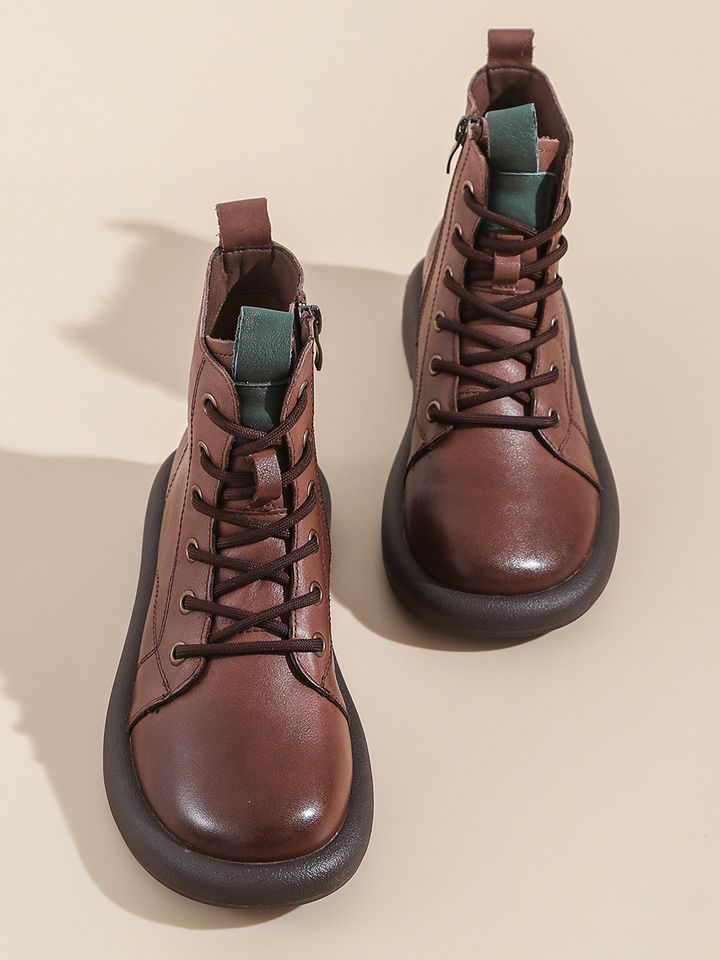 Korean version of retro Martin boots women's 2025 autumn and winter new velvet boots women's British style versatile soft-soled soft-faced short boots