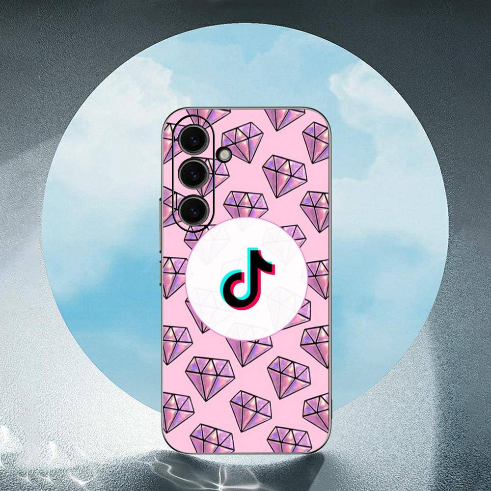 TikTok Musical Logo For Samsung Galaxy S25 S24 S23 Ultra S22 S21 Plus S20 Black Soft Silicone Protective Case