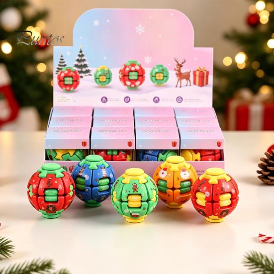 Stocking Stuffers for Kids Press to Spin Fidget Ball, Transformable Spinner Sensory Stress Relief Christmas Party Favors Children Toy Adults