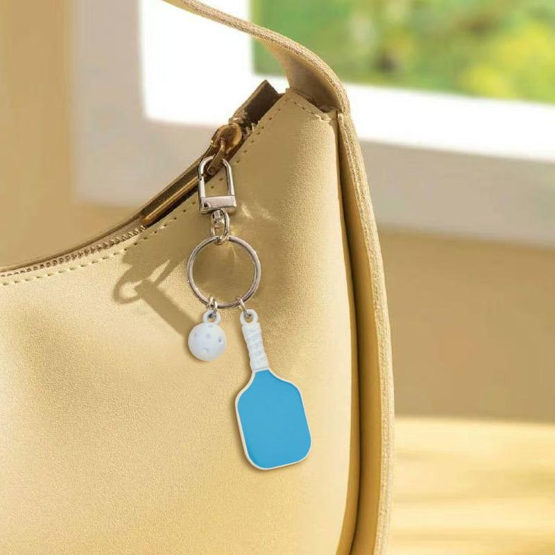 3D Metal Sporty Pickleball Keychain For Women Key Ring Pickleball Racket Keychain Key Holder Keychain Bag Pendant