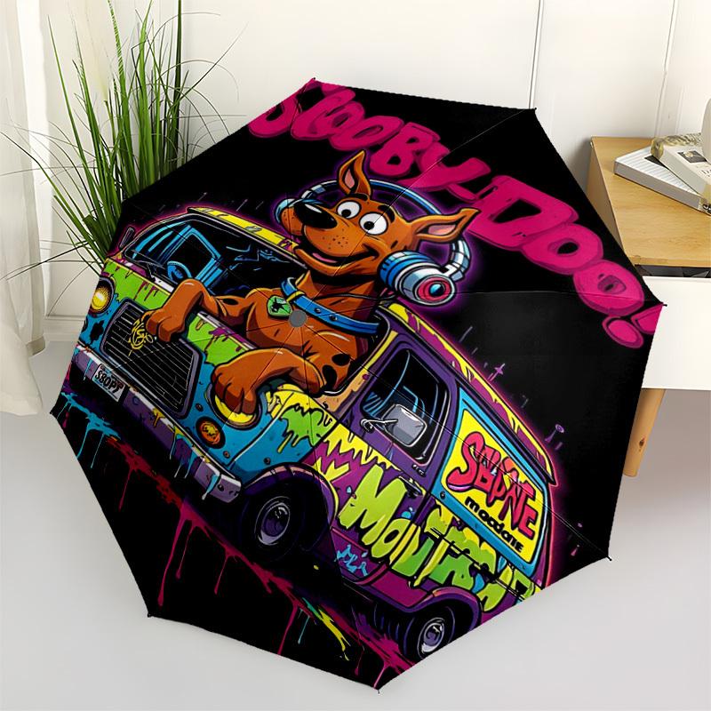 1PC ScoobyDoo Automatic Open/Close, 8-Rib Durable Frame Compact Travel Umbrella for Men & Women S1222010