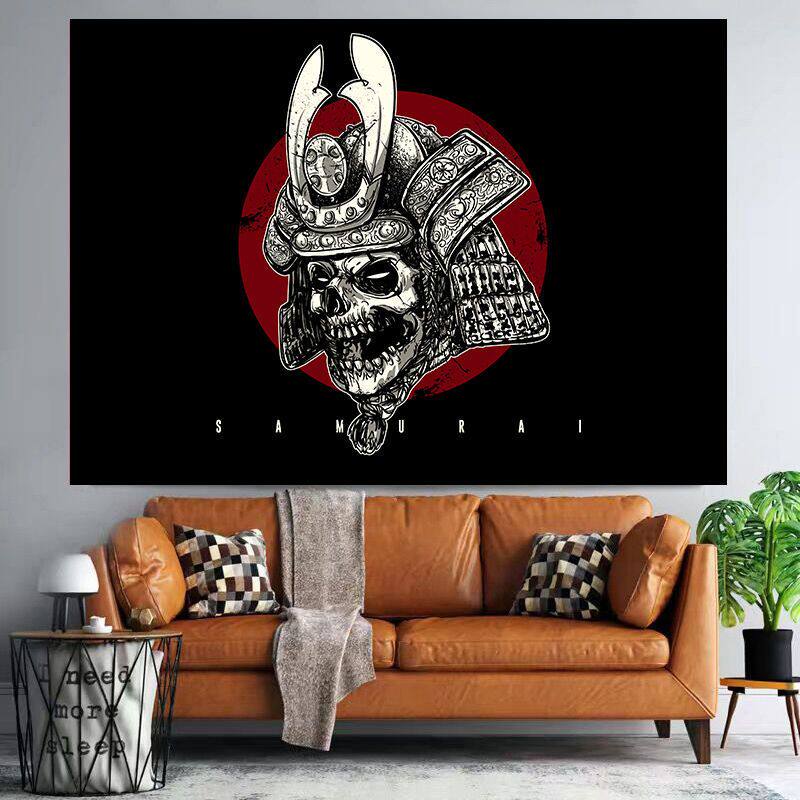 Japanese Ukiyoe Samurai Tapestry Wall Hanging Decorative Headboard for Bedroom Traditional Japanese Artistic Design