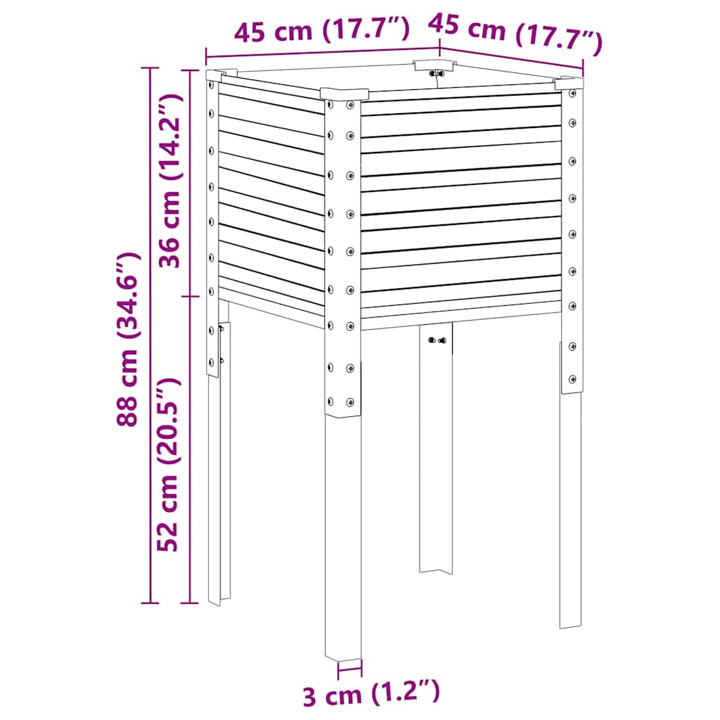 Vidaxl Donica Ogrodowa, Antracytowa, 45X45X88 Cm, Stal