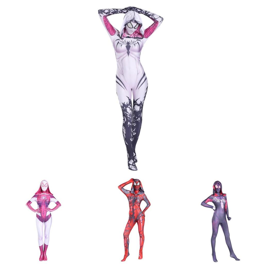 Stylish Spider Gwen Stacy Costume For Women Featuring Unique Spider-man Design For Halloween