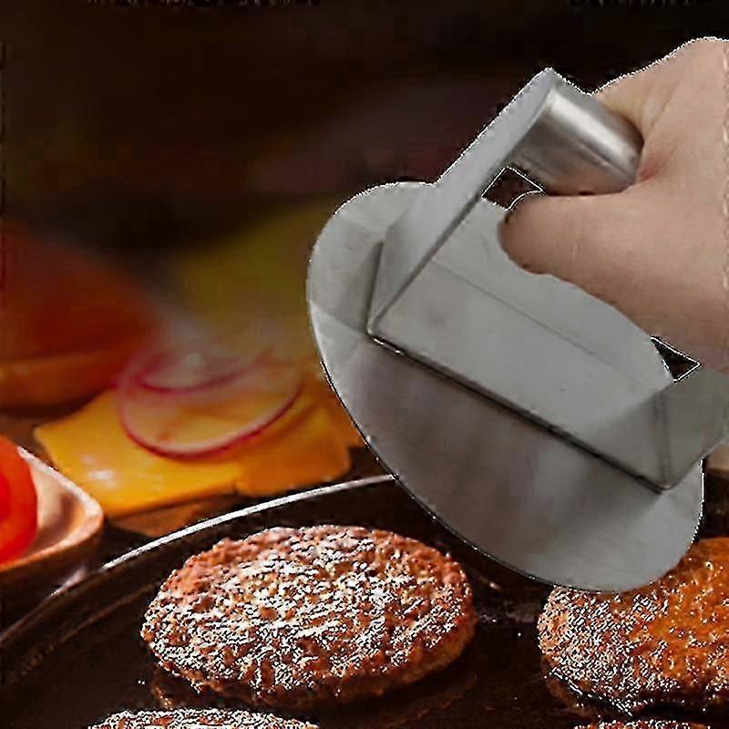 Stainless Steel Burger Press, Round Burger Smasher, Professional Griddle Accessories Kit, Grill Press XKS