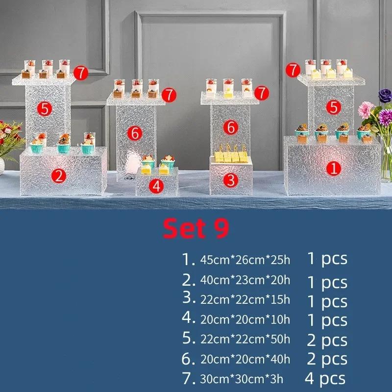 Acrylic Transparent  Dessert Rack Buffet Table Food Tray Rack Cake Tray Table Buffet Tea Break Stand Cake Display Dishes Plates