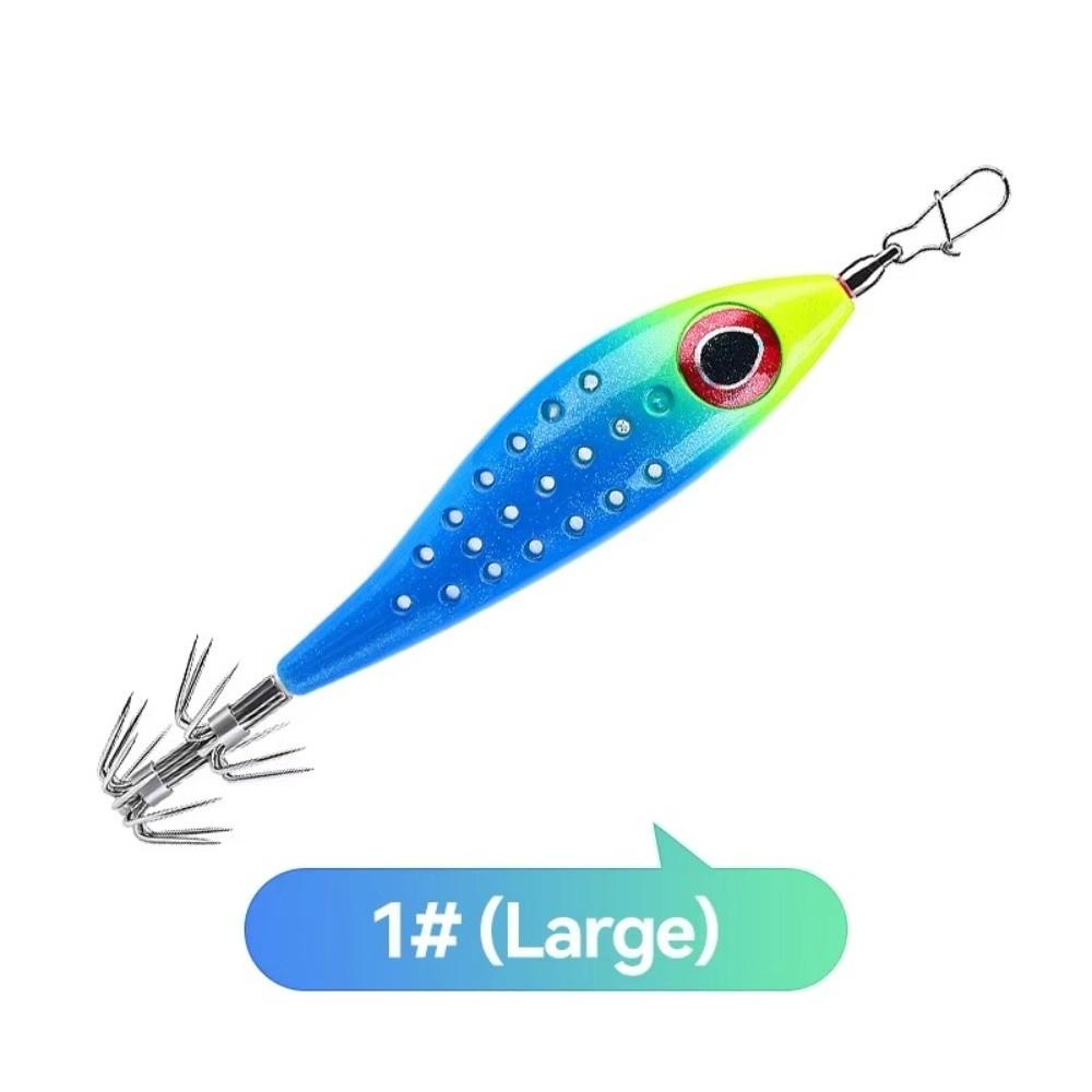 Thicken LED Squid Bait LED Lighted Double-Layer Squid Lures Glow Glow Fishing Lures Boat Fishing