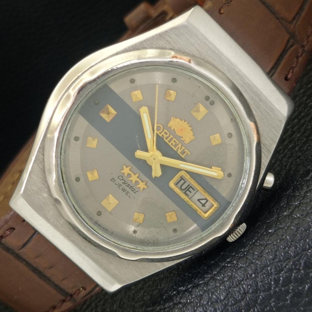 Orient CRYSTAL AUTOMATIC 46941 JAPAN MENS VINTAGE ORIGINAL DIAL WATCH A703467-1 R213c-a703467