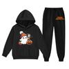 Kids Halloween Hoodie and Sweatpants Set Ghost Pumpkin Print Long Sleeve Pullover Top and Elastic Waist Bottoms Casual Outfit for Children