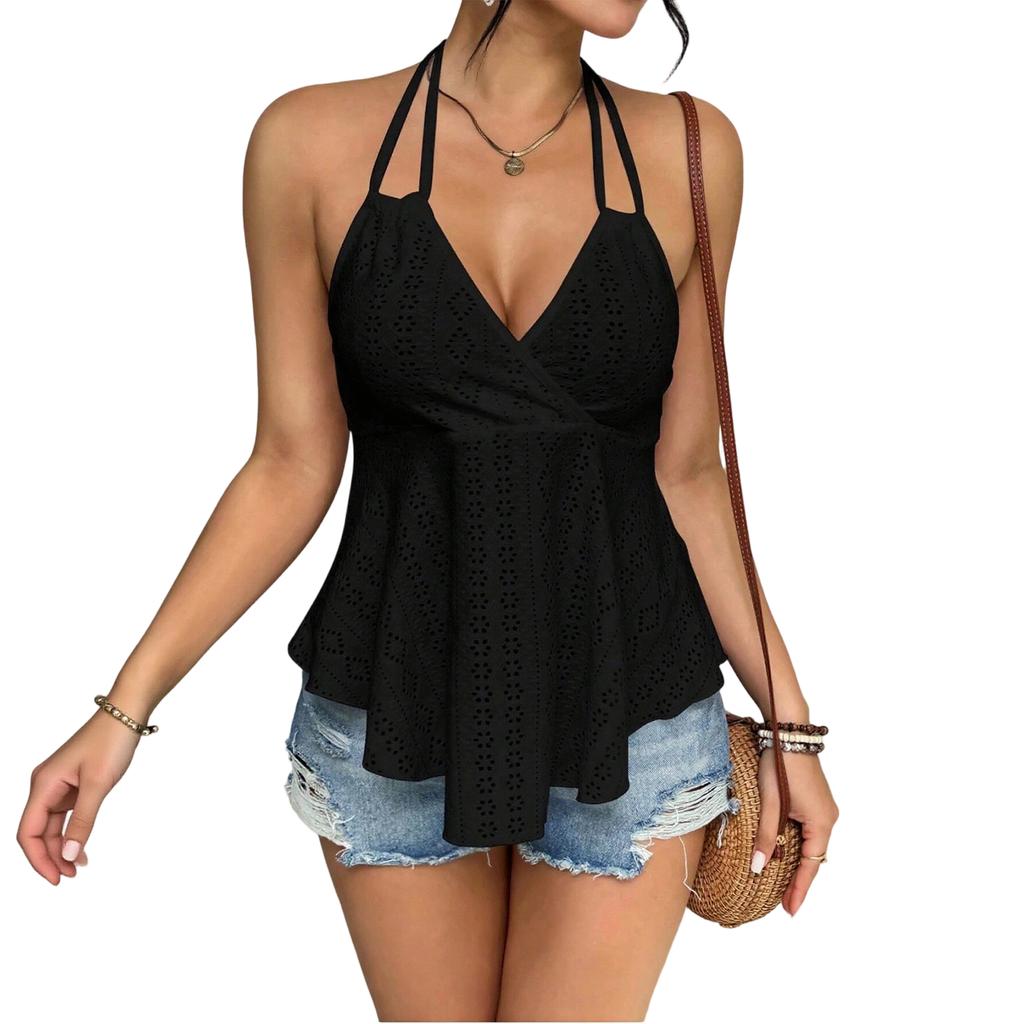 Women's Casual Hanging  Hollow Strap Vest Top