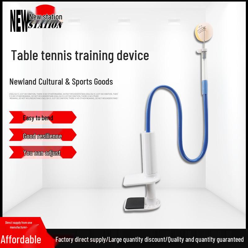 Table Tennis Training Machine with Large Clamp and Blue Rod for Technique Enhancement