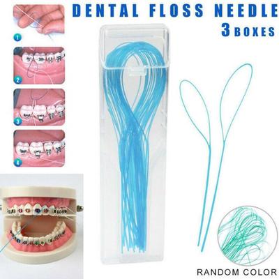 105Pcs Dental Floss Threaders 1/5Roll Tooth Floss Toothpick Between Orthodontic Braces Bridge Hilo Oral Clean