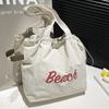 Spring and summer casual simple large-capacity fashion commuter tote bag female students class lightweight versatile shoulder cloth bag