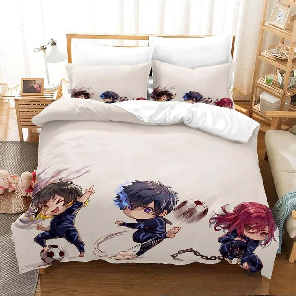 Mode 3D Druck Anime Blue Lock Bettwäsche Set Jungen Mädchen Twin Queen King Size Bettbezug Kissenbezug Bett Jungen Erwachsene Heimtextilien