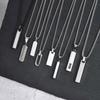 Vnox Mens Silver Color Bar Necklaces, Geometric Stainless Steel Pendant with Box Chain, Minimalst Metal Jewelry Gift for Him