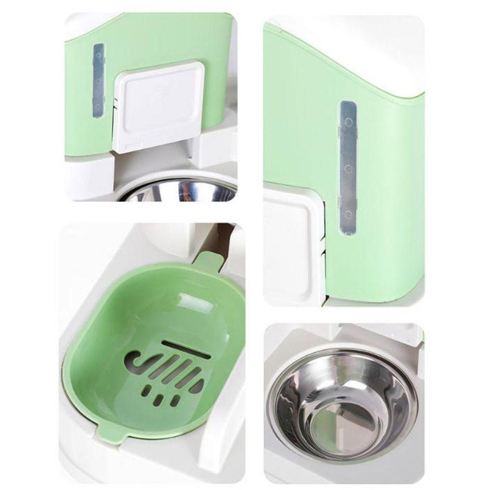 2-In-1 Automatic Cat Water Feeder Large Capacity Spill Proof Cat Dog Food Bowl Dry Wet Separation Visible Window Dog Double Bowl