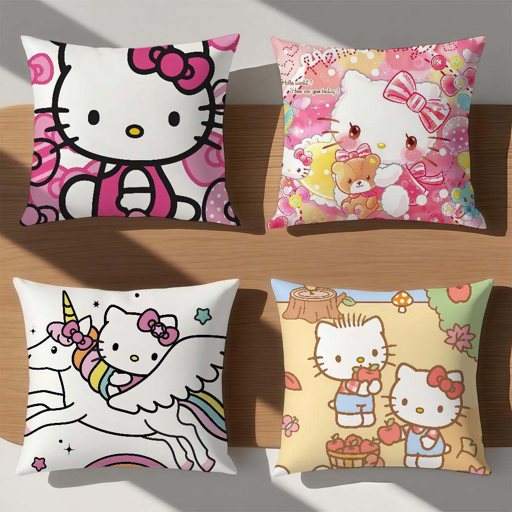 cartoon art cute cat h-HelloKitty SRO cushion cover soft Pillow Case for Sofa Living Room Home office Decor Protective Covers